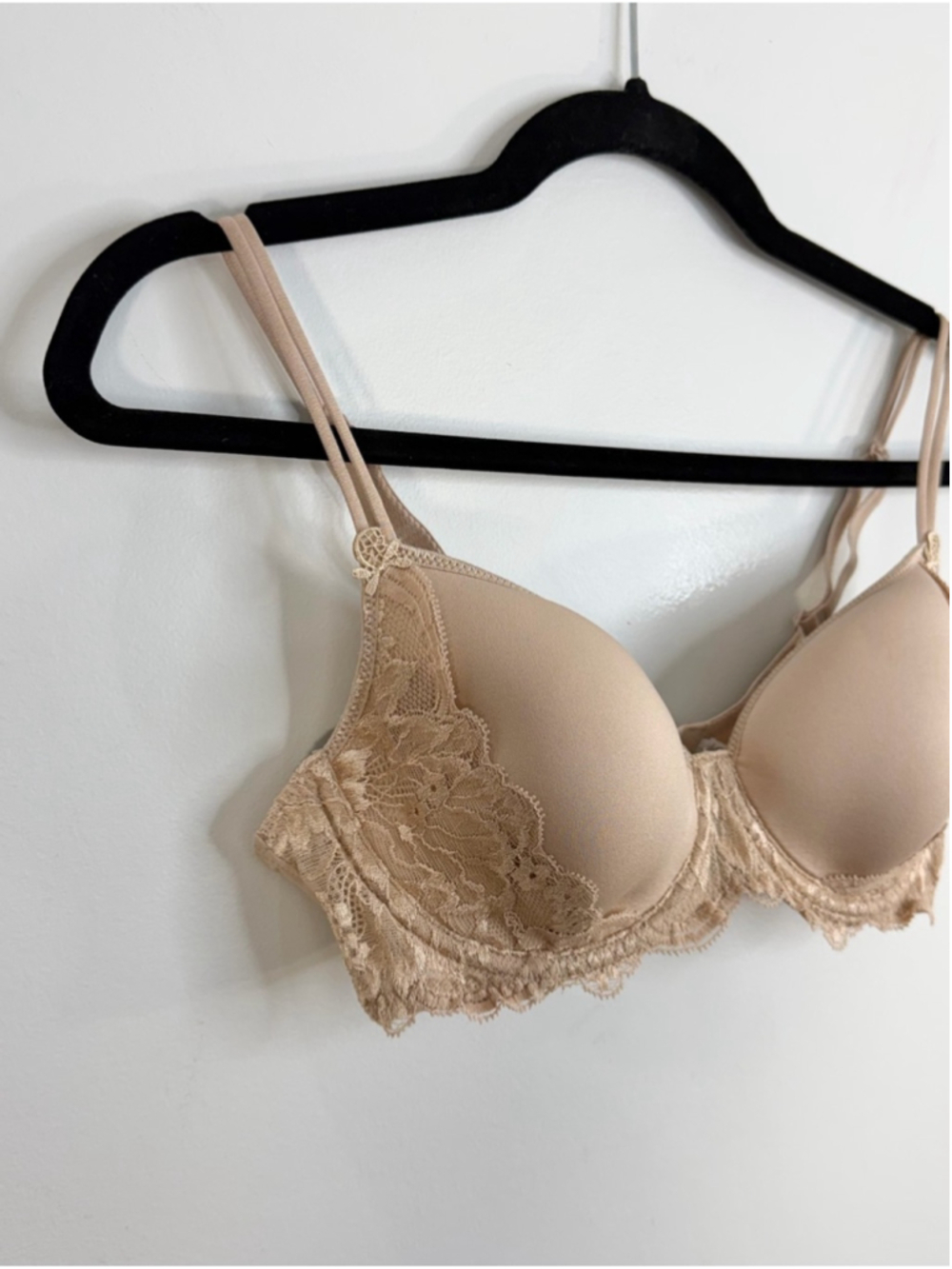 Simone Perele Paris beige tan Amour 3D plunge underwire spacer t shirt bra 34 C - Picture 5 of 16